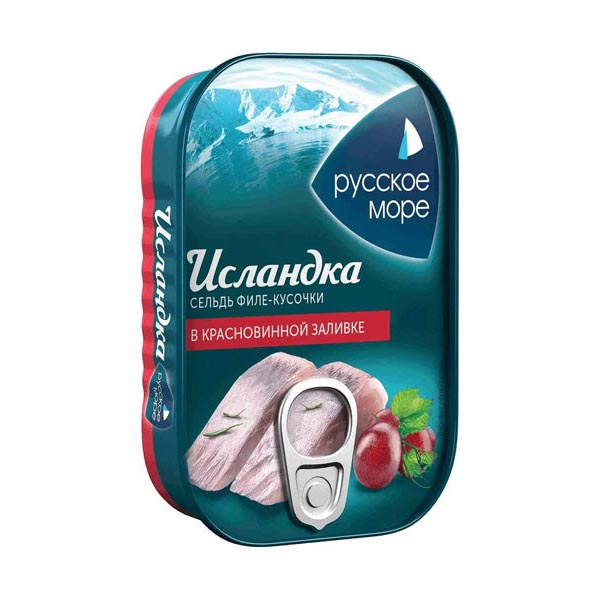 Кусочки атлантической сельди в красном вине – 4,06 унции (115 г)